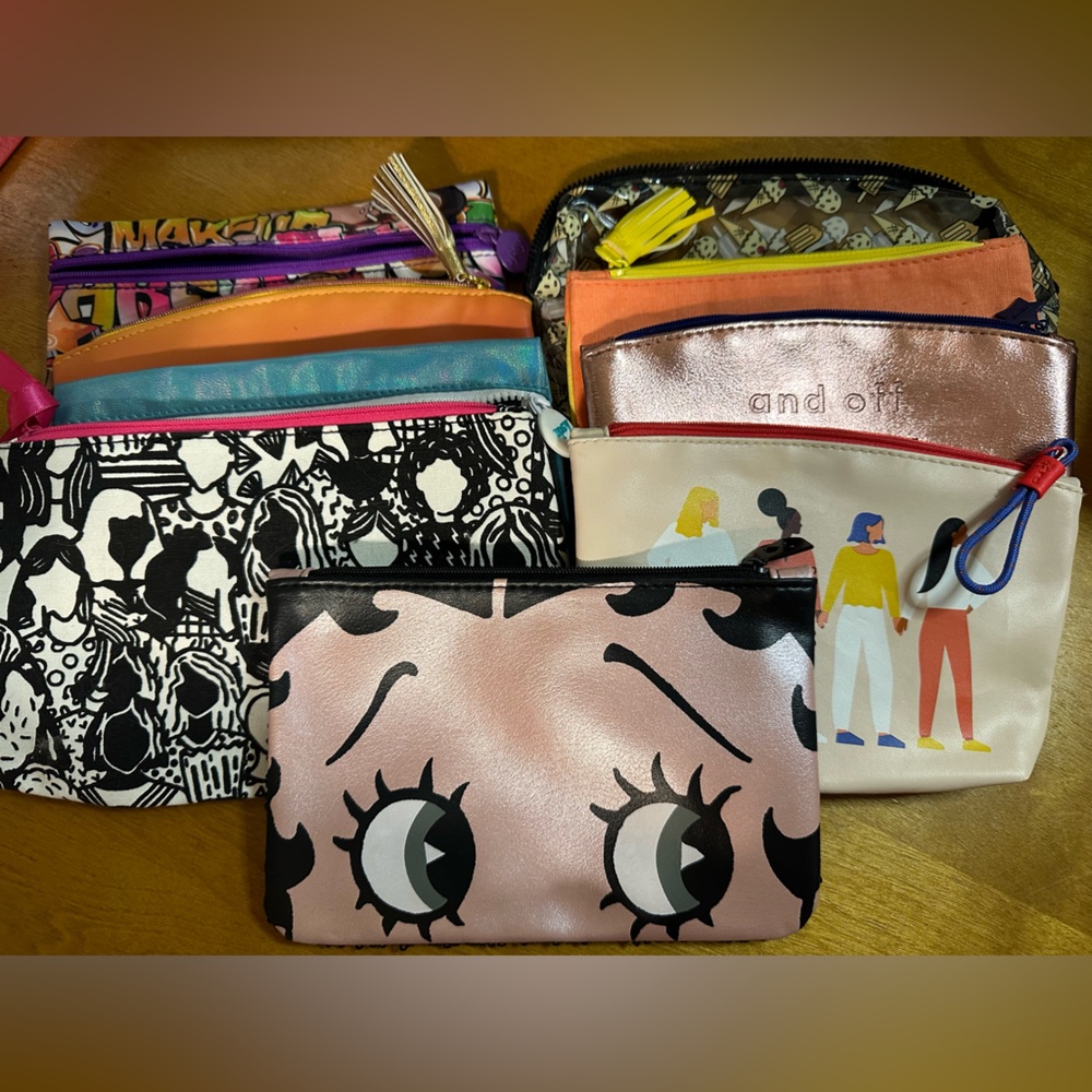 IPSY Bundle- 9 makeup bags, includes Betty Boop